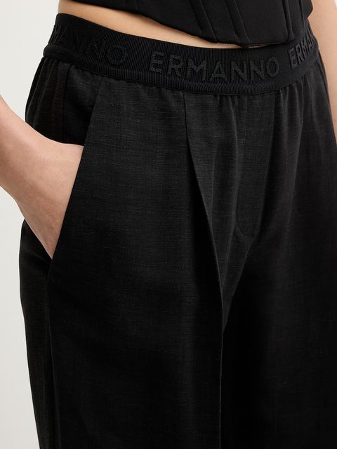 Ermanno Firenze spodnie z dodatkiem lnu