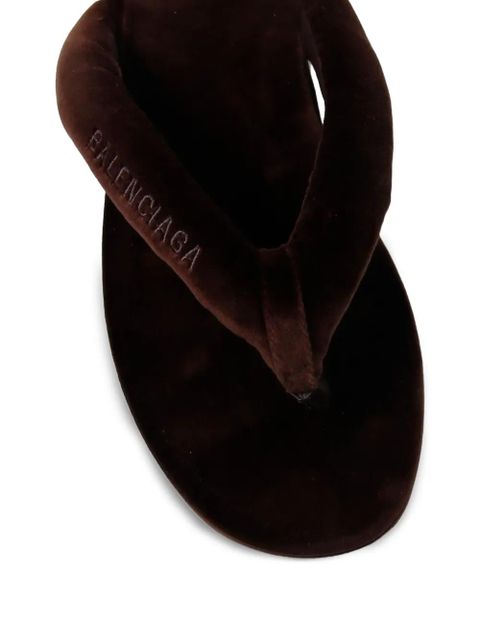 Balenciaga velvet-effect platform sandals - Brown