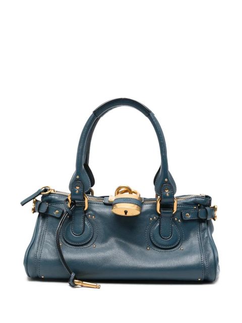 Chloé Paddington grained leather shoulder bag - Blue
