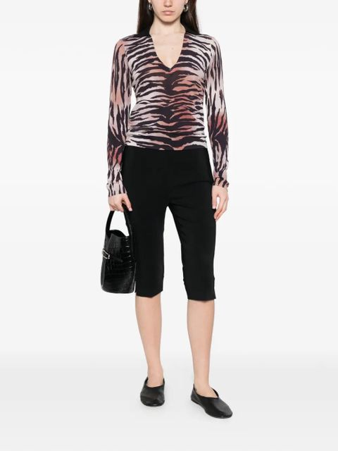PINKO tiger-print V-neck T-shirt - Neutrals - zdjęcie produktu nr 2