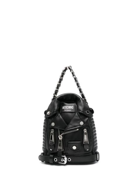 Moschino Biker leather backpack - Black - zdjęcie produktu nr 1