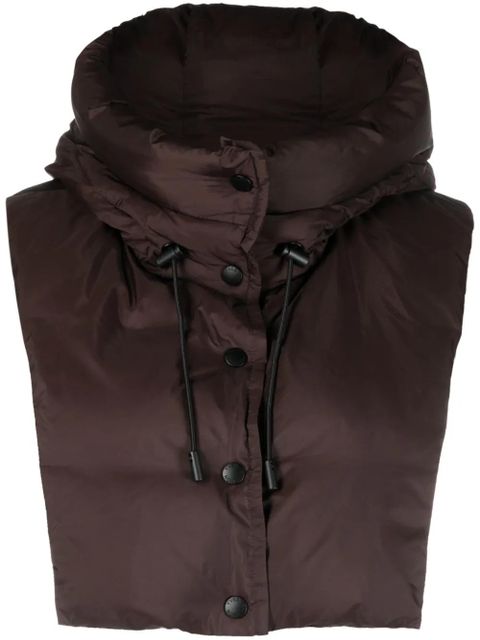 Yves Salomon padded hooded bib - Brown - zdjęcie produktu nr 1