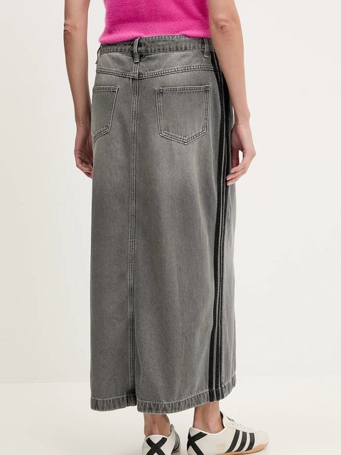 adidas Originals spódnica jeansowa Denim Long Skirt kolor szary maxi prosta JW2659