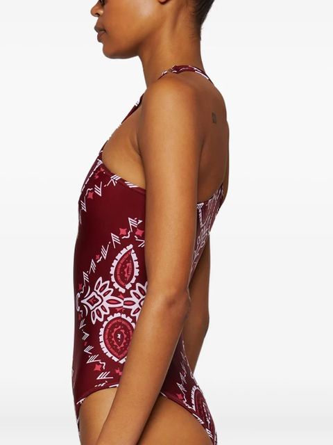 The Attico bandana-print halterneck swimsuit - Red