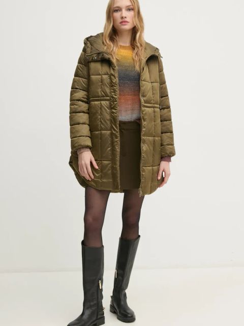 Sisley kurtka damska kolor zielony zimowa 2E3XLN052