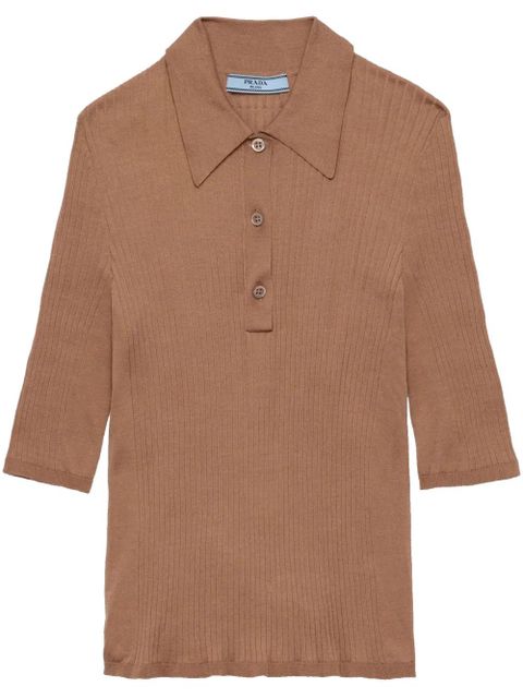 Prada cotton polo shirt - Brown - zdjęcie produktu nr 1