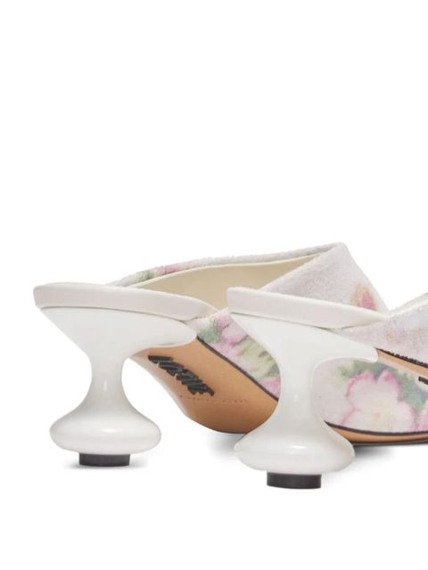 LOEWE 45mm floral print calf leather mules - White - zdjęcie produktu nr 2