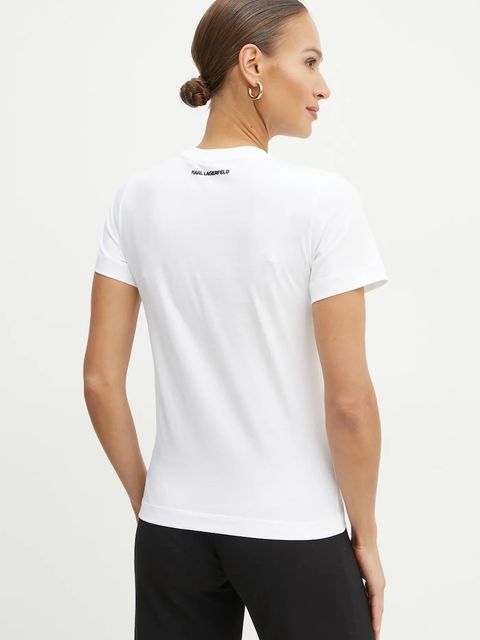 Karl Lagerfeld t-shirt bawełniany damski kolor biały A1W17090