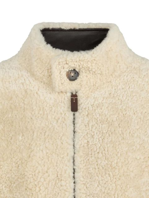Tod's button shearling jacket - Neutrals