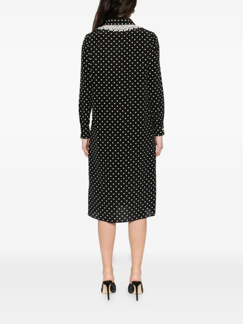 Valentino Garavani polka-dot midi shirt dress - Black