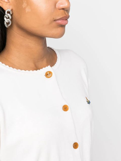 Vivienne Westwood Bea Orb logo-embroidered cardigan - Neutrals