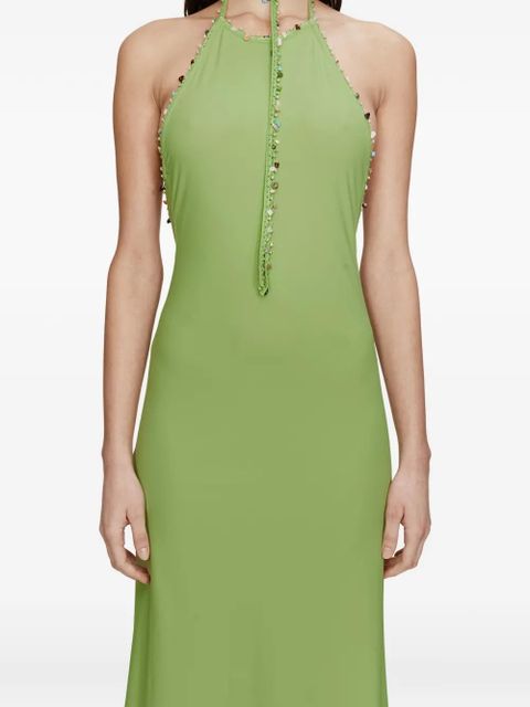 Christopher Esber Beach Quartz halterneck embellished dress - Green