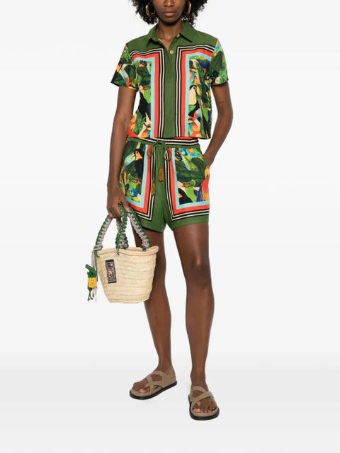 FARM Rio toucan-print short-sleeve shirt - Green - zdjęcie produktu nr 2