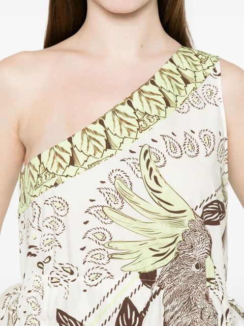 Tory Burch bird-print midi dress - White