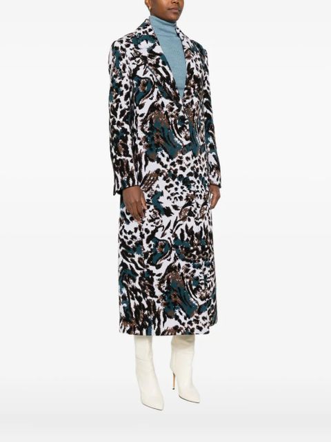 Missoni animalier-pattern button coat - White