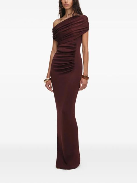 Self-Portrait draped maxi dress - Brown - zdjęcie produktu nr 2