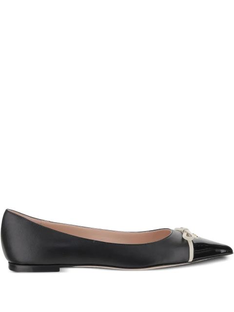 Valentino Garavani contrast-bow ballet flats - Black - zdjęcie produktu nr 1