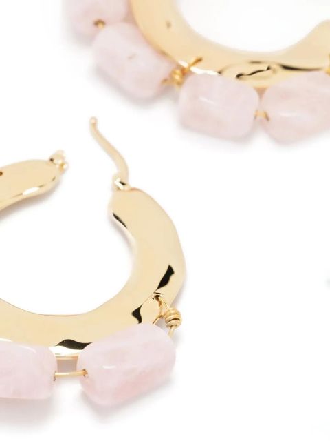 Jil Sander crystal-embellished hoop earrings - Pink