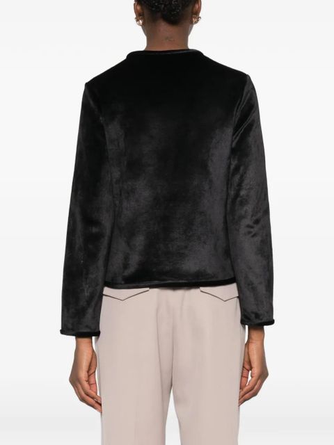 Jil Sander zip-up velvet jacket - Black