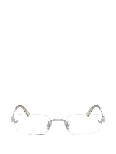 Miu Miu Eyewear rimless geometric-frame glasses - Silver - zdjęcie produktu nr 1