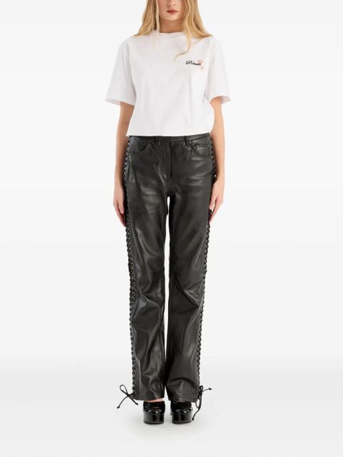 ROTATE BIRGER CHRISTENSEN logo-embroidered lip-detail T-shirt - White - zdjęcie produktu nr 2