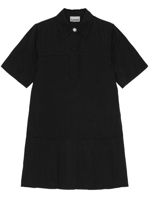 GANNI twill mini dress - Black - zdjęcie produktu nr 1