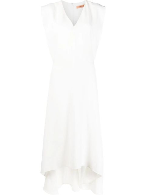 Yves Salomon sleeveless V-neck midi dress - White - zdjęcie produktu nr 1
