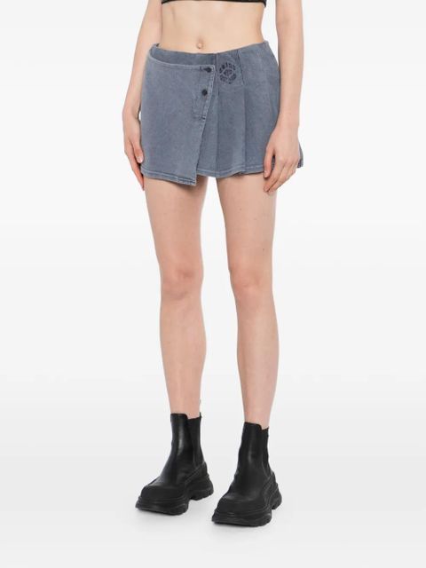 Alexander Wang pleated wrap mini skirt - Blue
