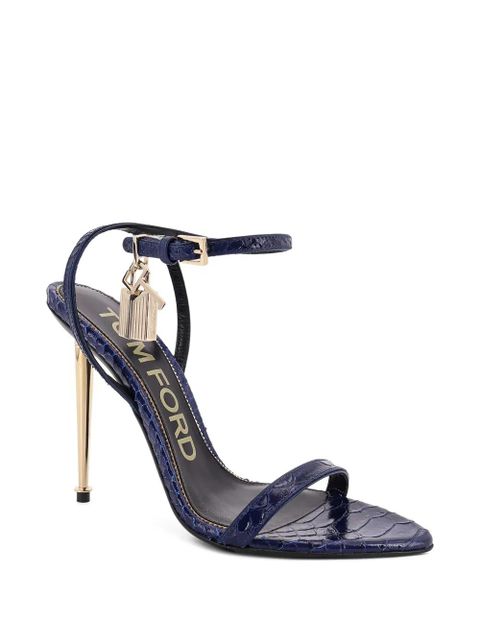 TOM FORD leather heeled sandals - Blue - zdjęcie produktu nr 2
