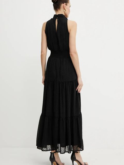 Morgan sukienka RLIKA kolor czarny maxi rozkloszowana RLIKA