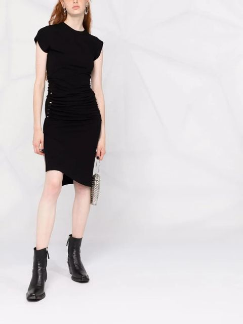 Rabanne asymmetric midi dress - Black