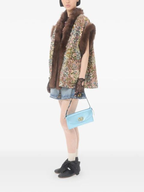 Valentino Garavani small DeVain metallic Vlogo shoulder bag - Blue - zdjęcie produktu nr 2