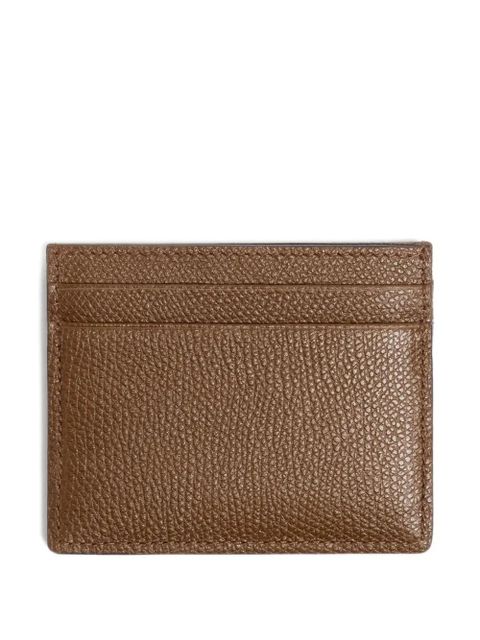Valentino Garavani VLogo Signature card holder in denim with floral embroidery - Brown - zdjęcie produktu nr 2