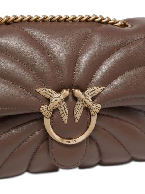 PINKO quilted birds shoulder bag - Brown