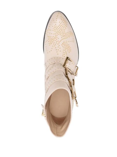 Chloé Susanna studded triple-strap boots - Neutrals