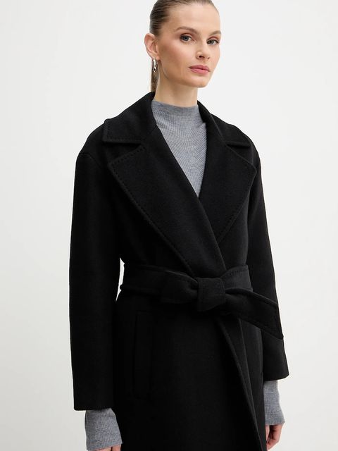 Marella płaszcz z dodatkiem wełny Emme by Marella kolor czarny 2525016032200