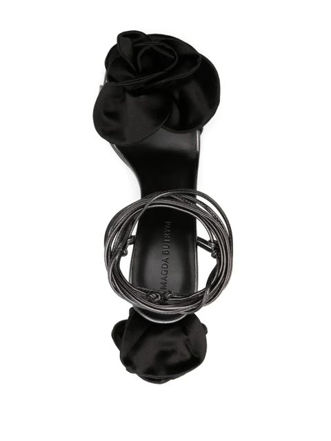Magda Butrym 105mm floral-appliqué sandals - Black
