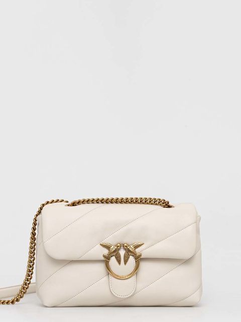Pinko torebka skórzana kolor biały 100038.A0F2 - zdjęcie produktu nr 1
