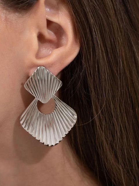 Jennifer Behr Demetra ridged earrings - Silver - zdjęcie produktu nr 2