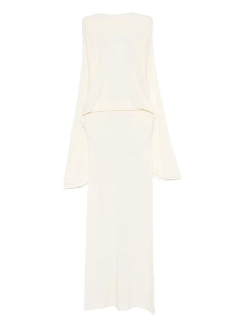 Aya Muse long-sleeved open-back dress - Neutrals