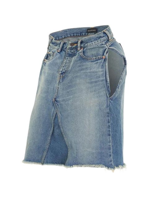 Balenciaga sleeveless denim asymmetrical top - Blue