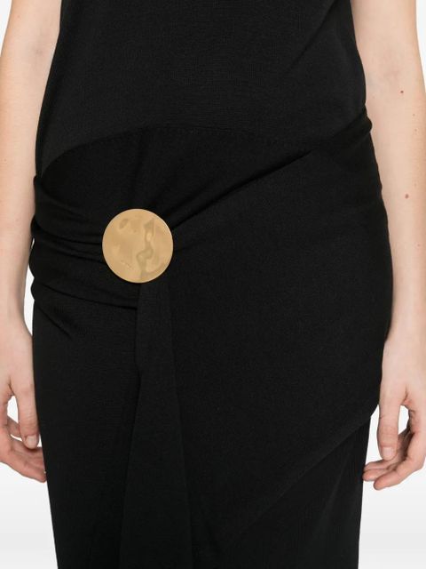 Jil Sander V-neck draped maxi dress - Black