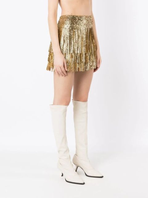 Valentino Garavani fringed sequin mini skirt - Gold