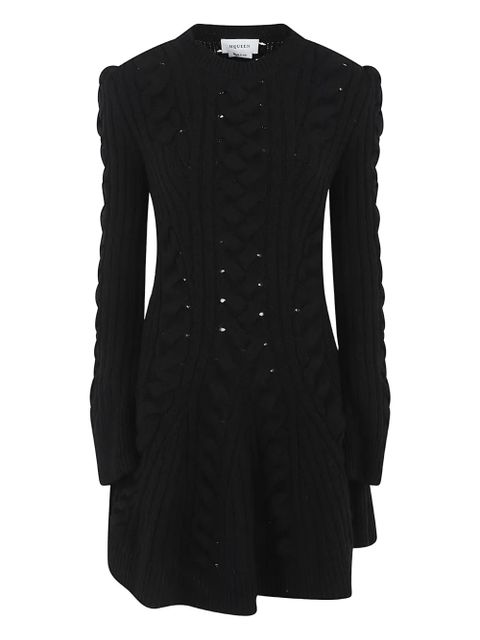 Alexander McQueen cable-knit open-work dress - Black - zdjęcie produktu nr 1