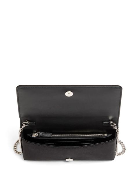 Valentino Garavani Vlogo Signature chain wallet in satin with jewel logo - Black