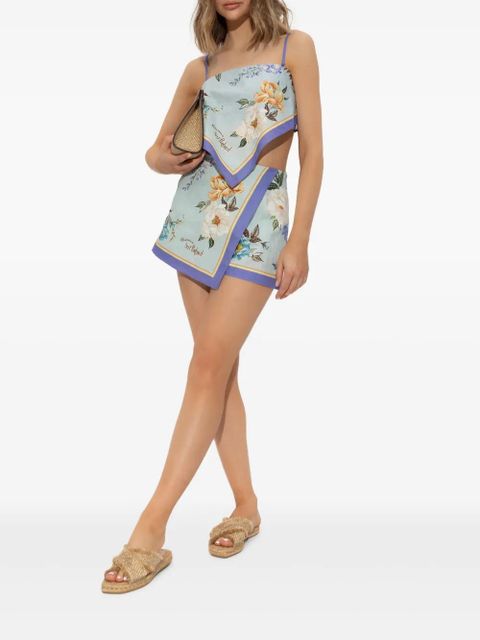 Self-Portrait floral-print shorts - Blue - zdjęcie produktu nr 2