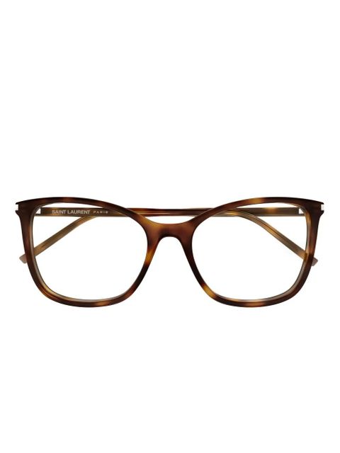 Saint Laurent Eyewear geometric glasses - Brown - zdjęcie produktu nr 1