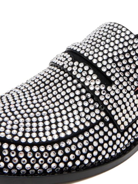 Amina Muaddi Tilda crystal-embellished loafers - Black