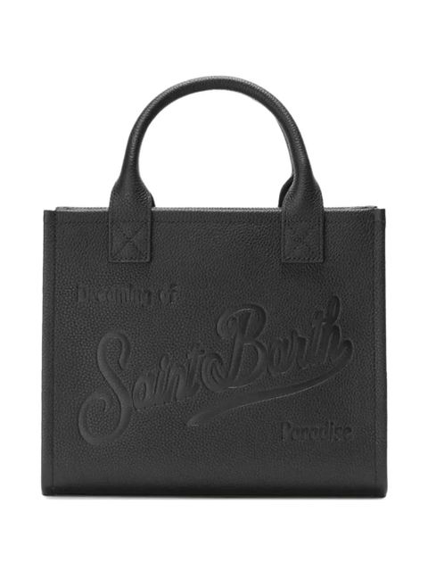 MC2 Saint Barth medium Vanity embossed-logo leather tote bag - Black