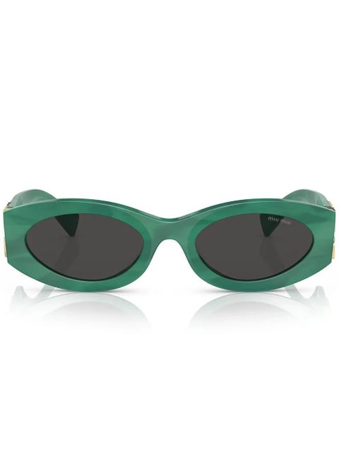 Miu Miu Eyewear Glimpse oval-frame sunglasses - Green - zdjęcie produktu nr 1
